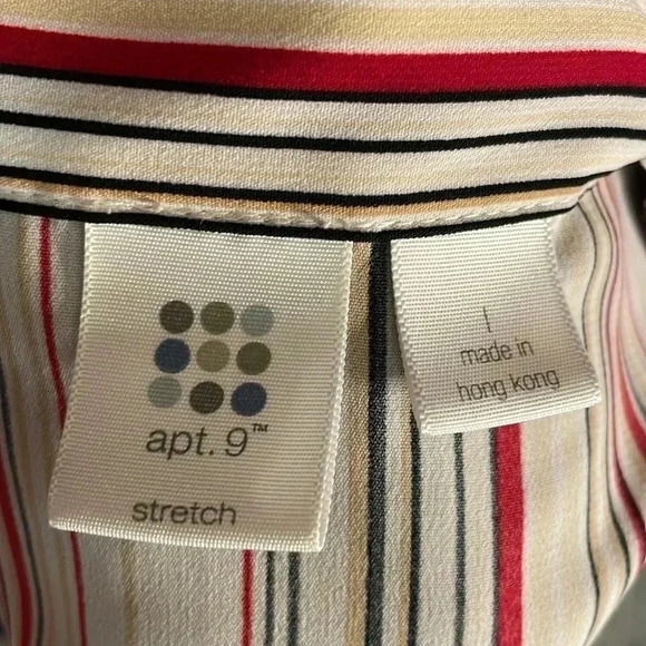 Apt 9 Stretch Striped Women’s Size 1 Blouse - Picture 6 of 9